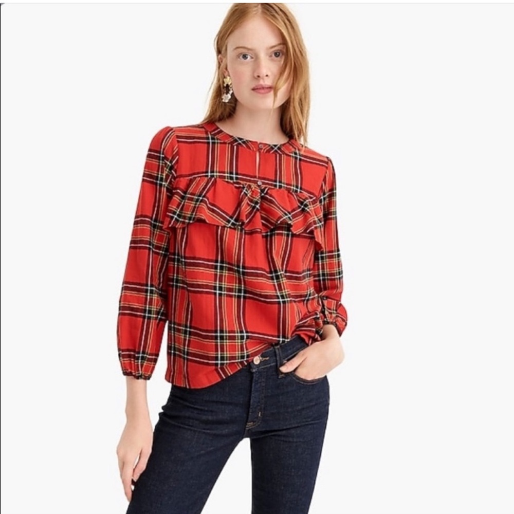 J crew Tartan Top